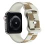 Pasek Opaska Bransoleta Silikon Krata Beżowy do Apple Watch 3 4 5 6 7 8 9 SE 38/40/41mm - 2